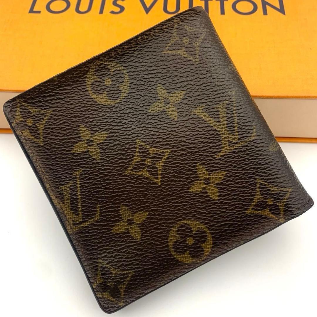 鑑定済み ルイヴィトン ポルトフォイユ マルコ 二つ折り 財布 小型 モノグラム