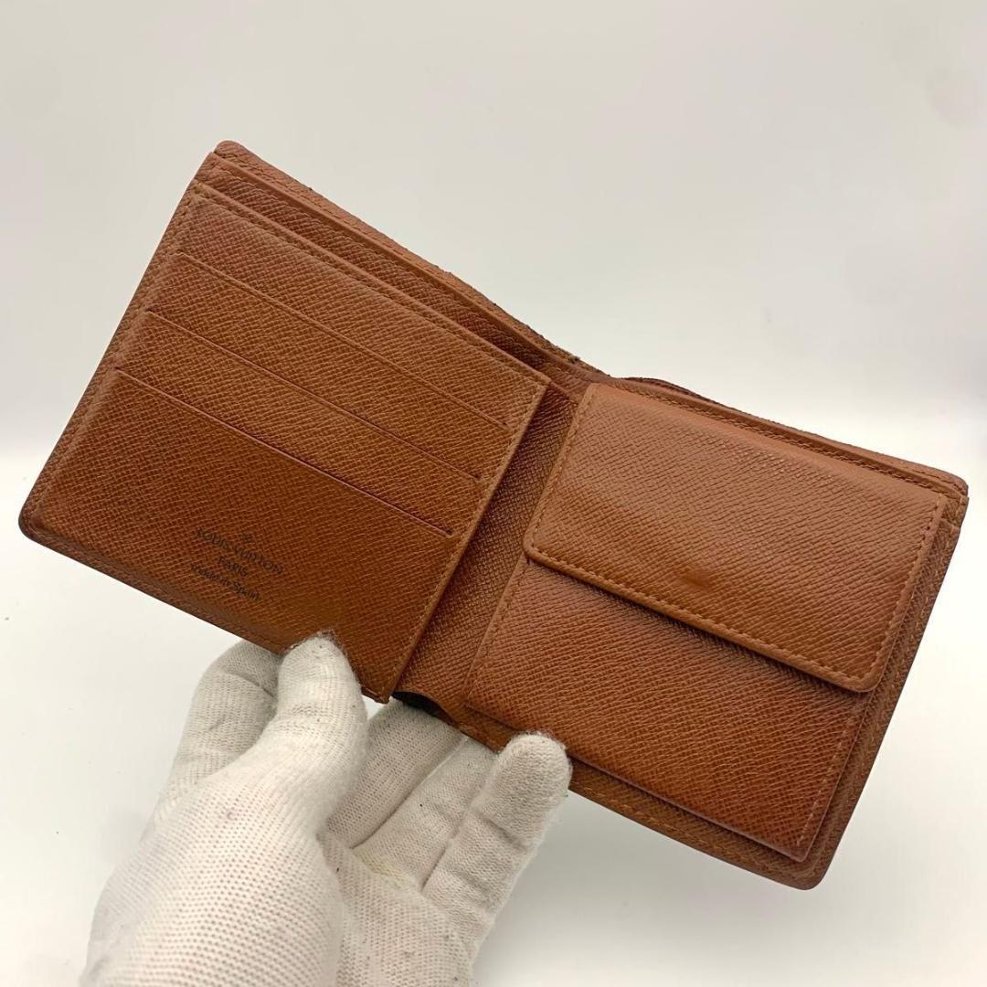 鑑定済み ルイヴィトン ポルトフォイユ マルコ 二つ折り 財布 小型 モノグラム