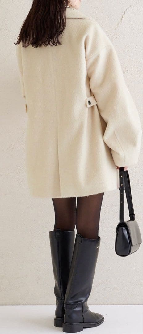 新品未使用品 ウール混 シャギーミドルコート 【12/16(火)7:00まで】