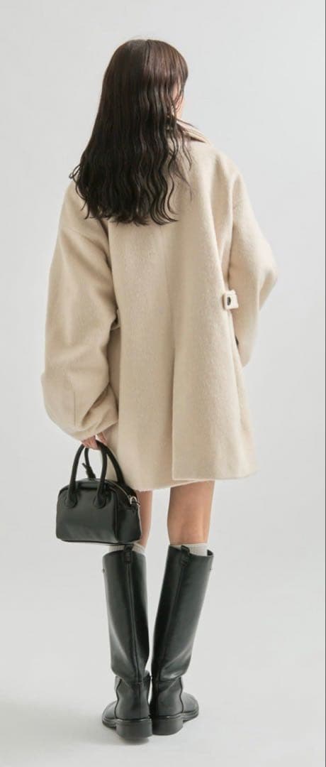 新品未使用品 ウール混 シャギーミドルコート 【12/16(火)7:00まで】