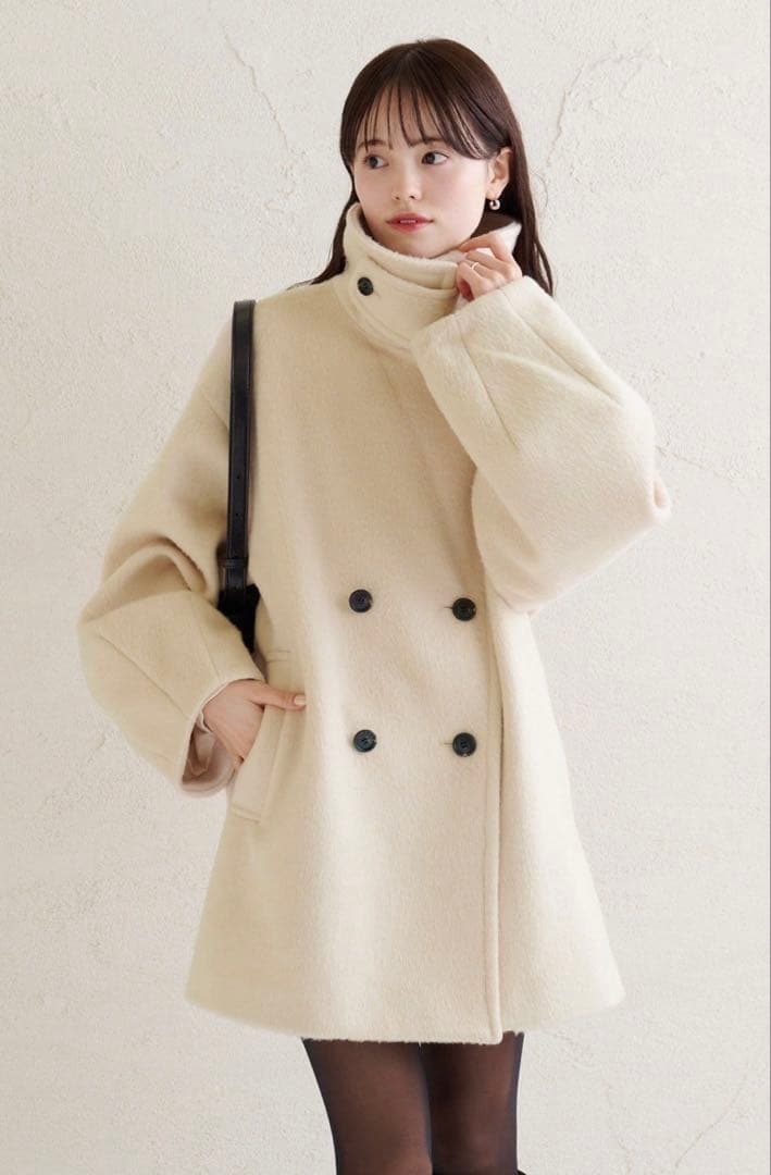 新品未使用品 ウール混 シャギーミドルコート 【12/16(火)7:00まで】