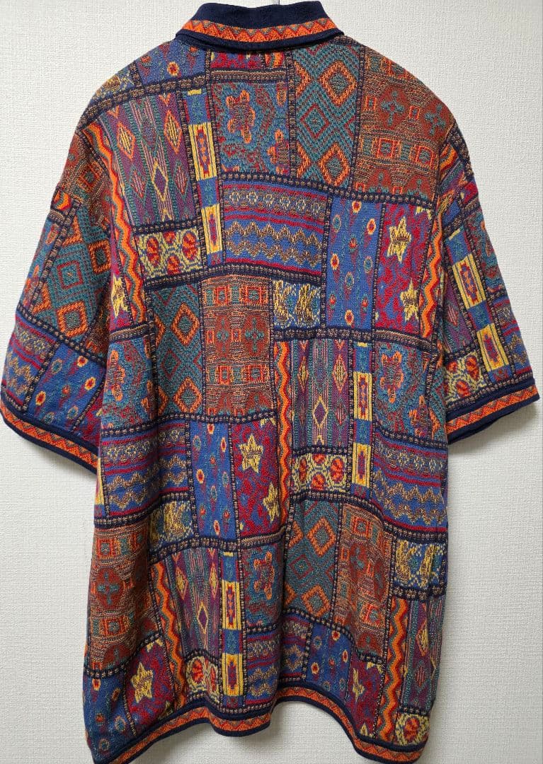 【XL】Supreme Patchwork Knit Zip Up Polo