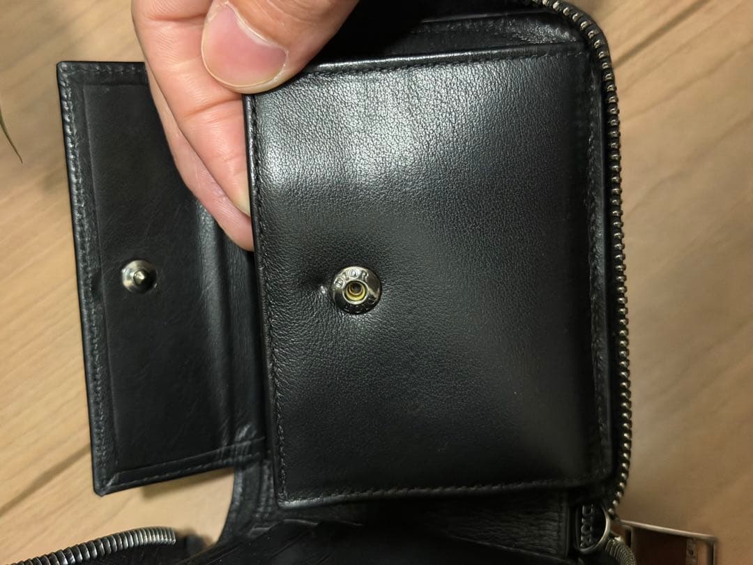 Ｒ&KDIOR オブリーク　ジャガード　ラウンドジップウォレット　ブルー