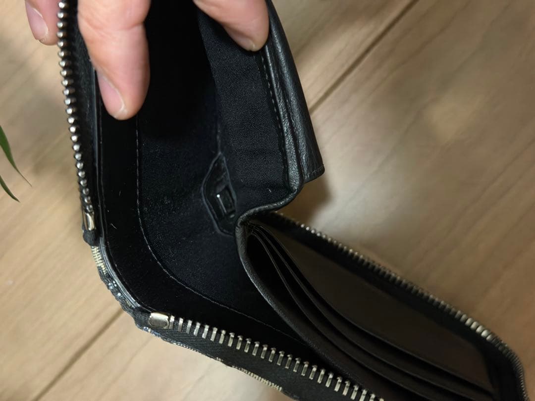 Ｒ&KDIOR オブリーク　ジャガード　ラウンドジップウォレット　ブルー