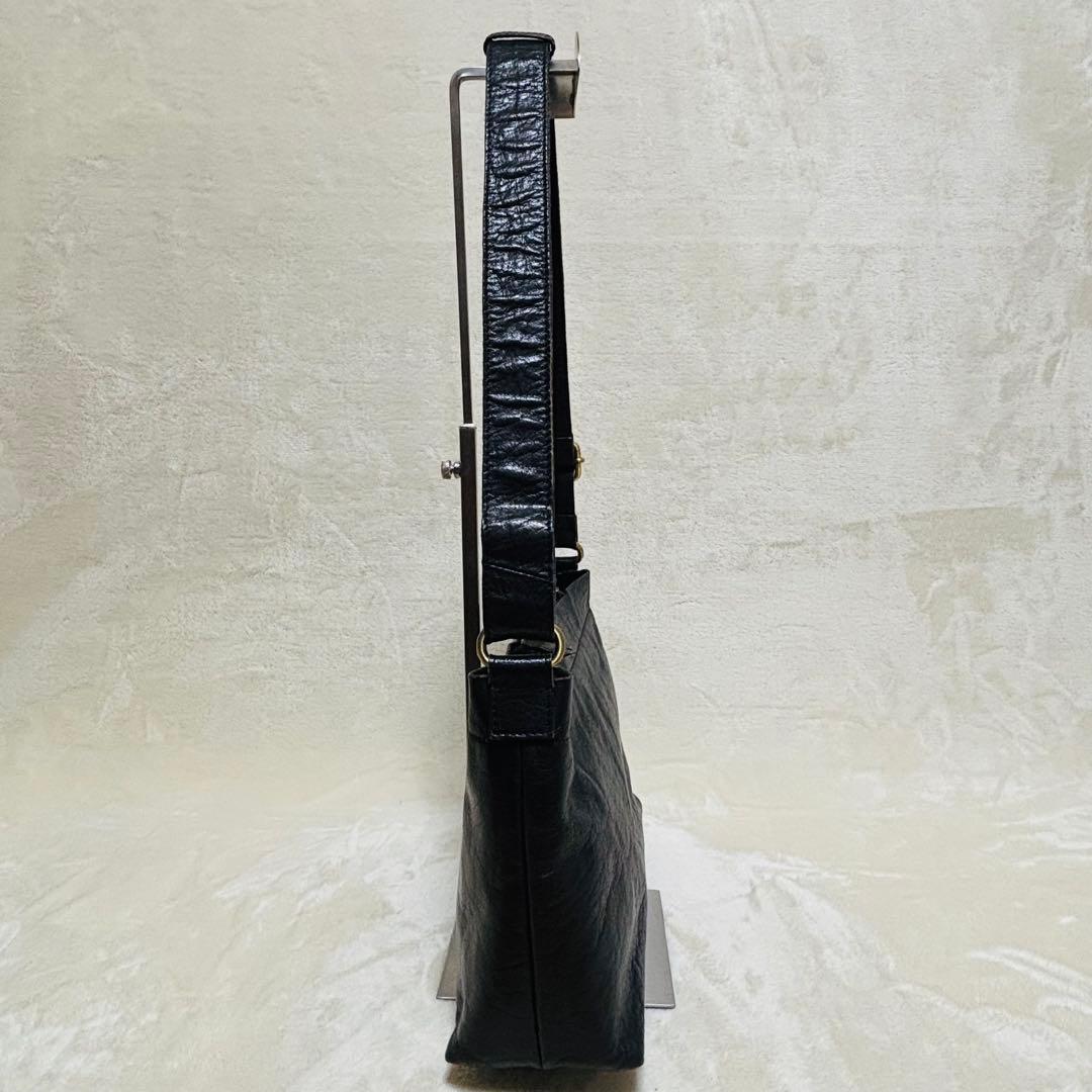 b3Labo 本革 レザーショルダーバッグ 黒 軽量 日本製 ユニセックス