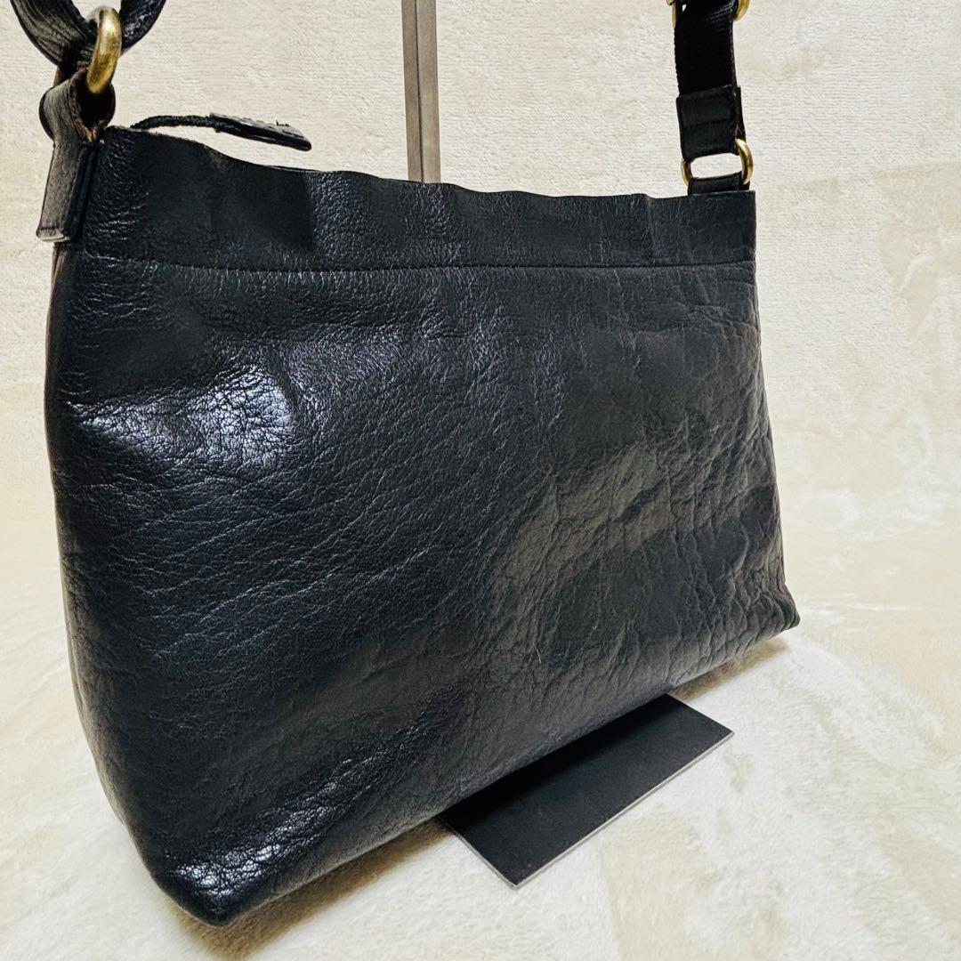 b3Labo 本革 レザーショルダーバッグ 黒 軽量 日本製 ユニセックス