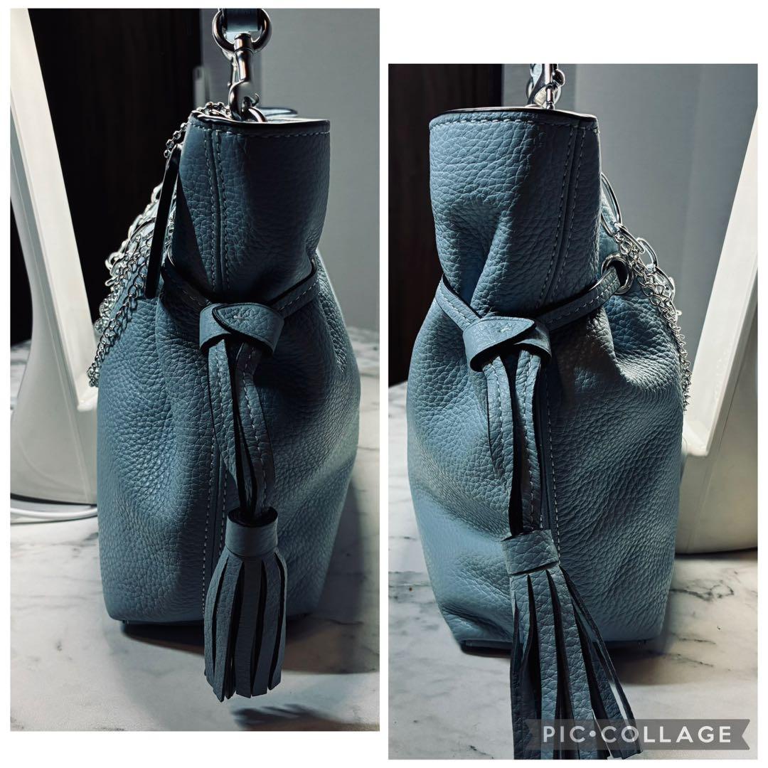 【超美品】【COACH】コーチ 2way バッグ ハンドバッグ ライトブルー