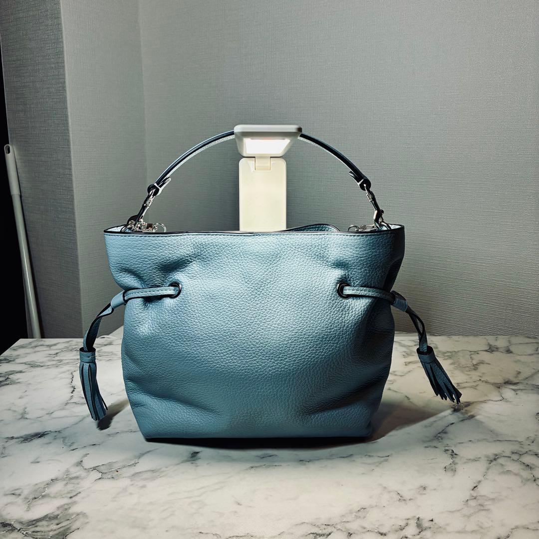 【超美品】【COACH】コーチ 2way バッグ ハンドバッグ ライトブルー