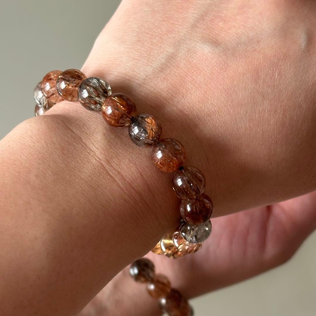 高品質 希少 一点物 スーパーセブン ルチル ブレスレット 10mm 金運