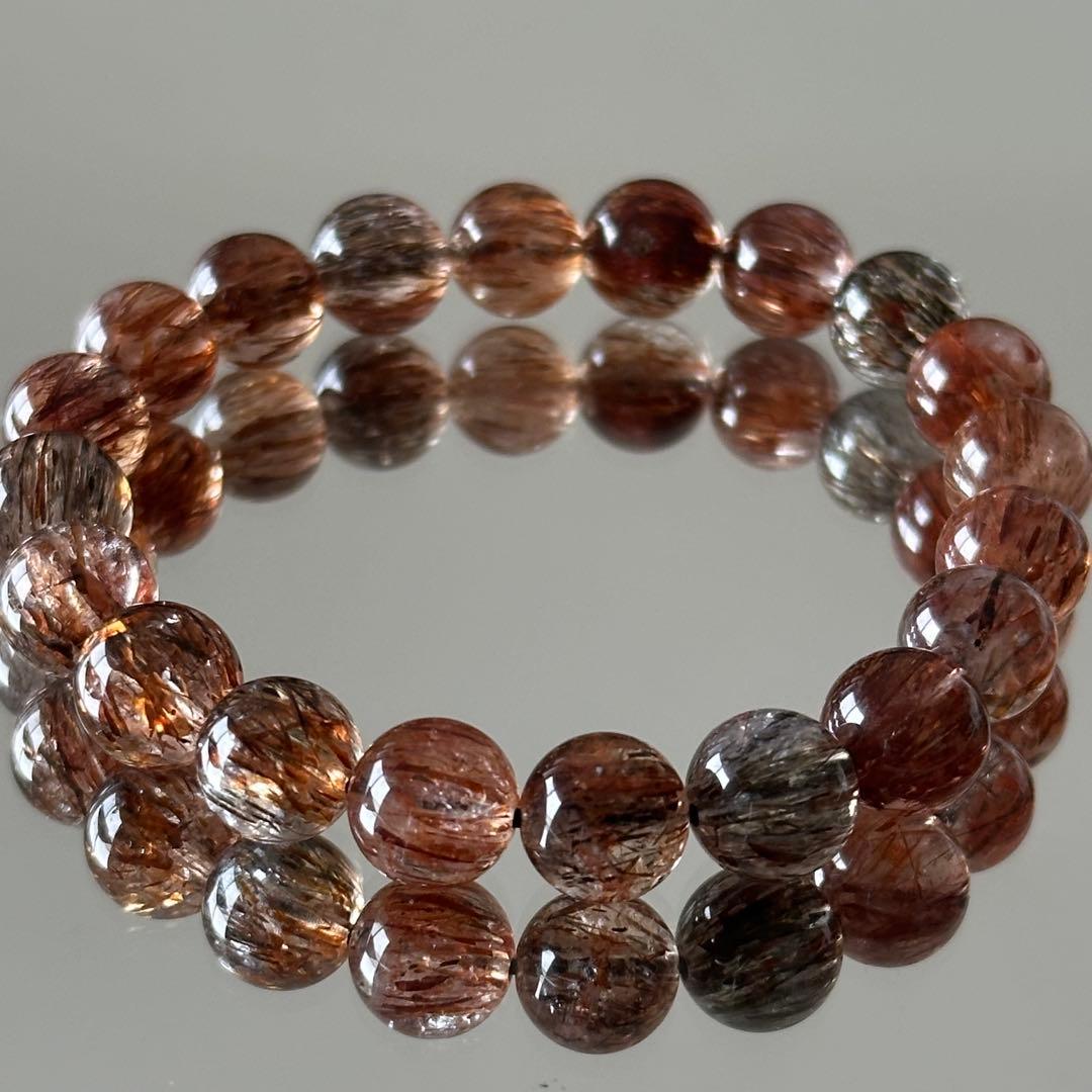 高品質 希少 一点物 スーパーセブン ルチル ブレスレット 10mm 金運