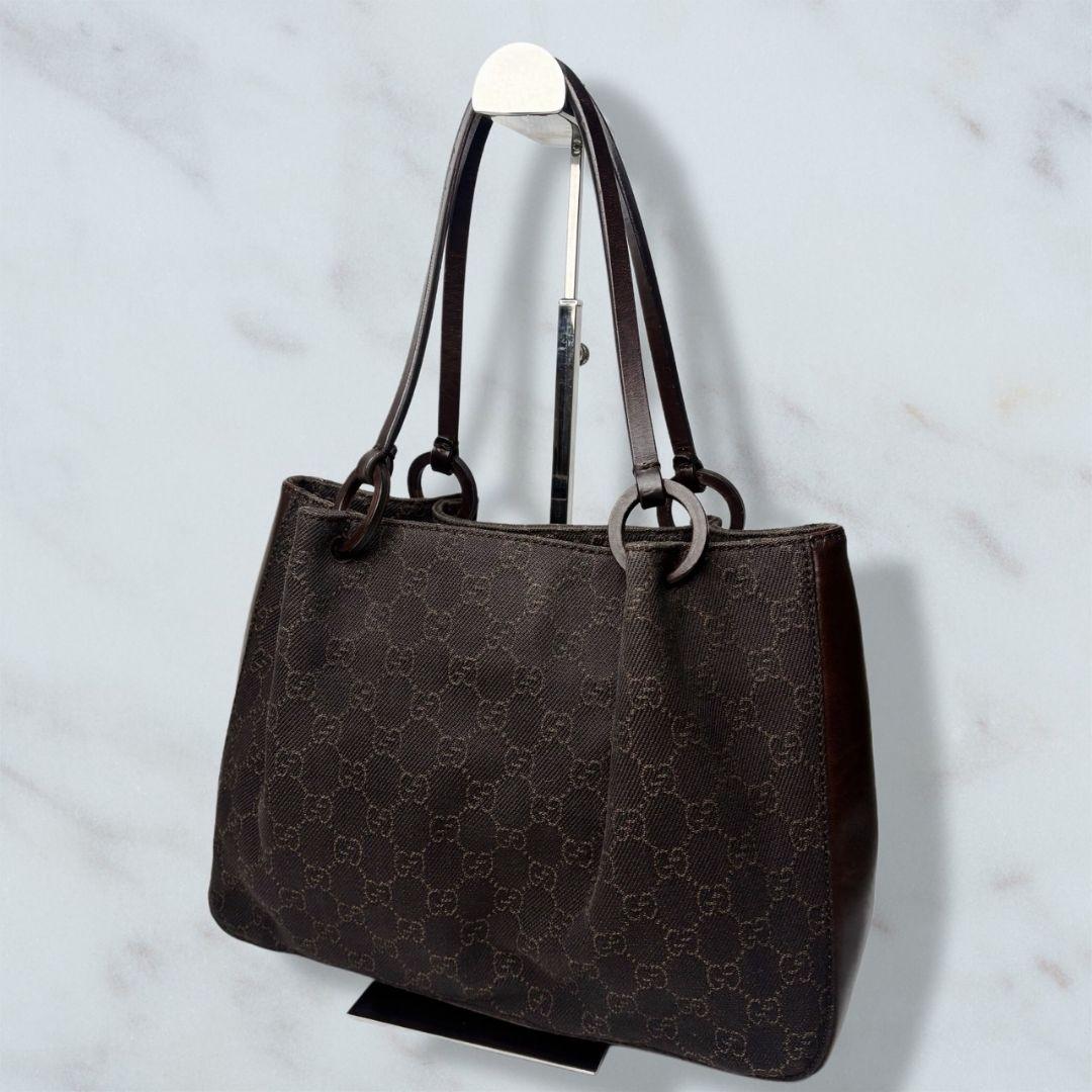 051 美品 GUCCI ハンドバッグ トートバッグ 肩掛け GG柄 n9