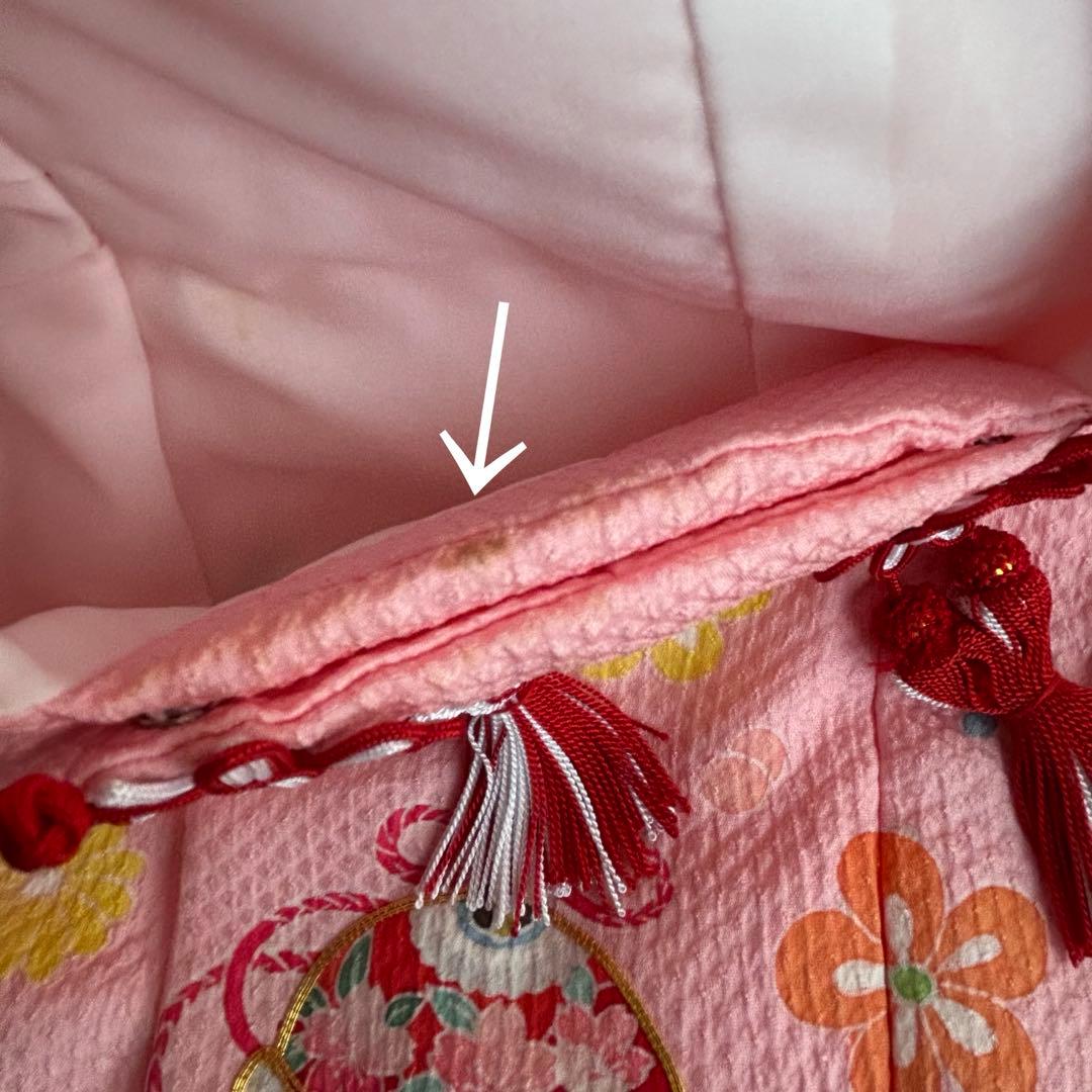 七五三 3歳 被布 着物 絹 三歳 白 ピンク 草履 753 巾着 女の子