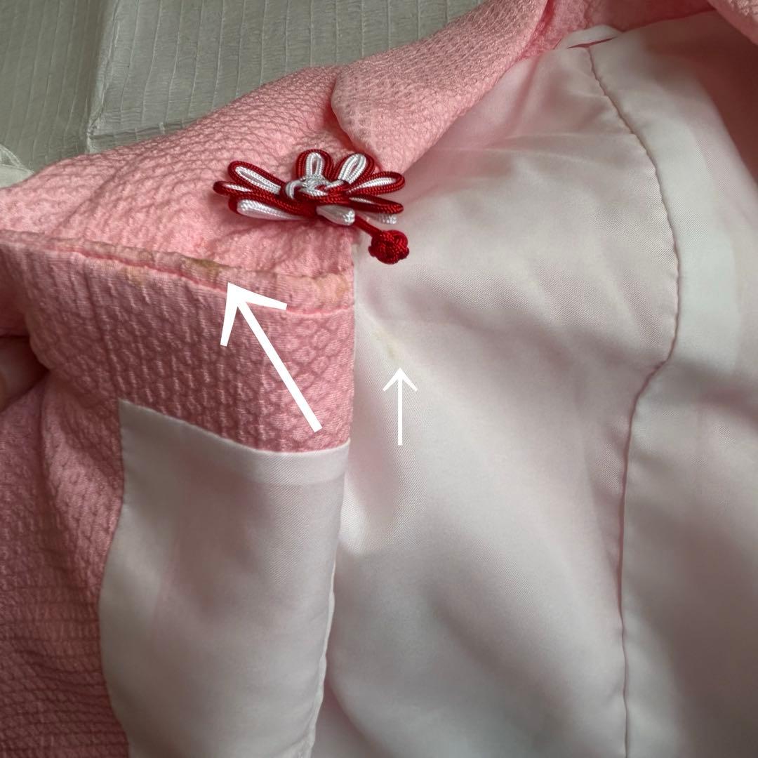 七五三 3歳 被布 着物 絹 三歳 白 ピンク 草履 753 巾着 女の子