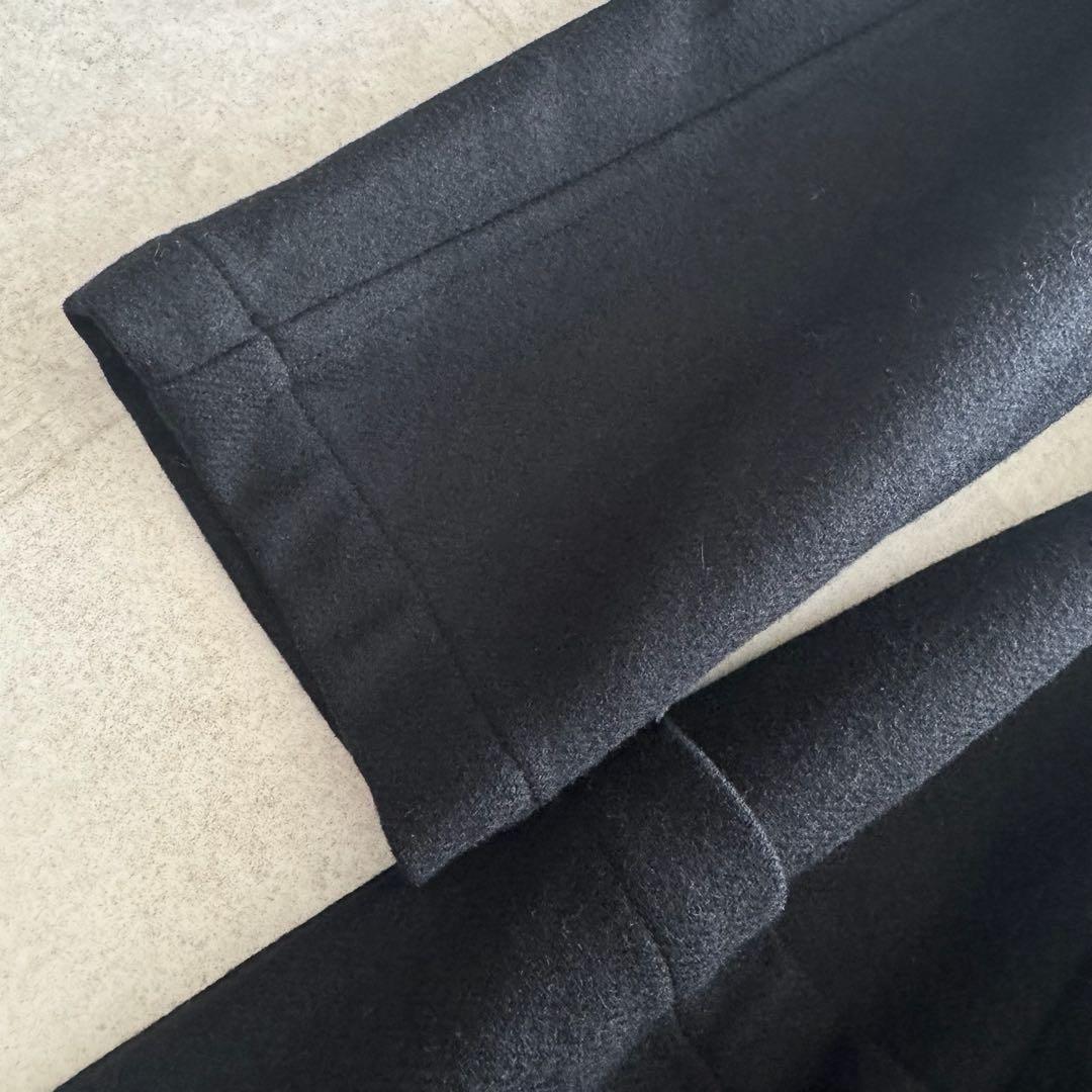 ワイズ　ロングコート　チェスターコート　黒　ブラック　ダブル　ウール　L