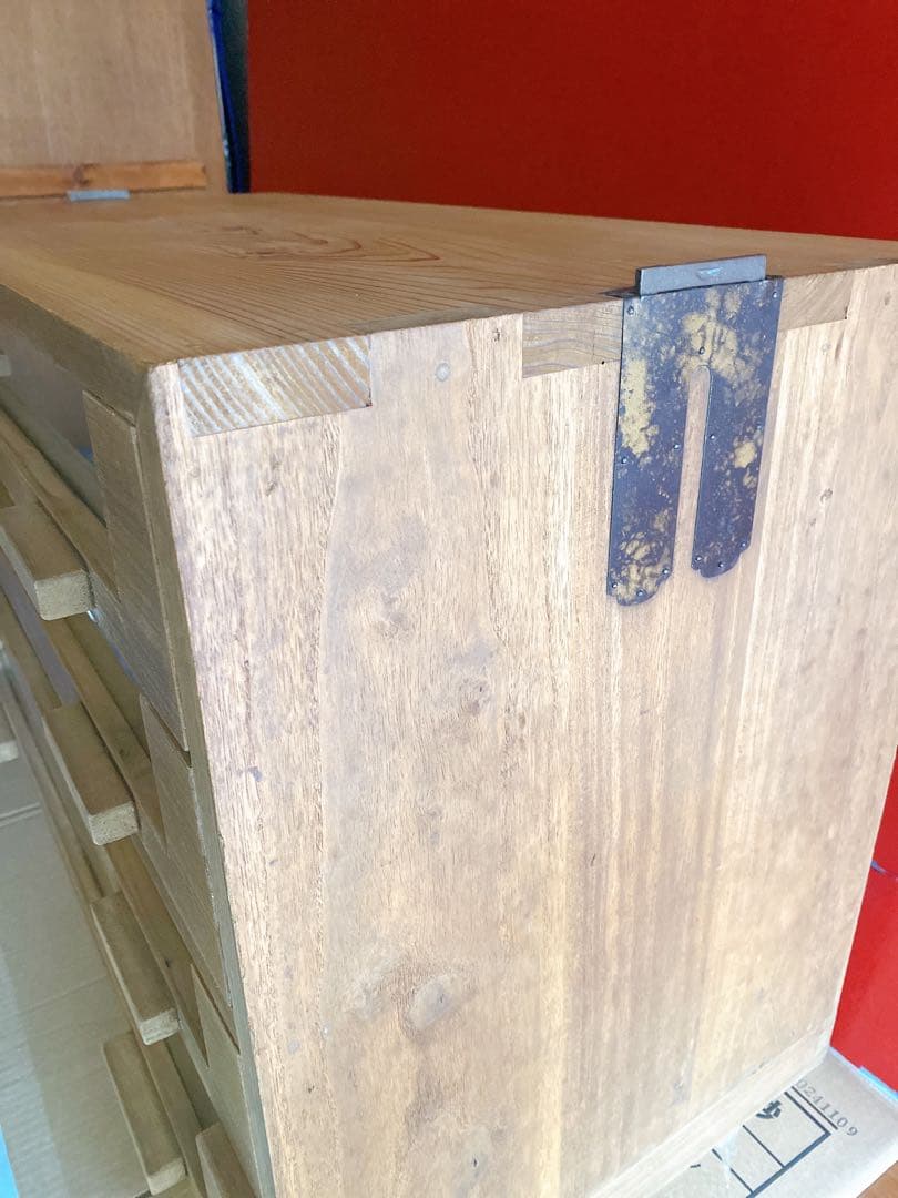 ✨希少✨古家具　木製4段前面ガラス引き出しチェスト