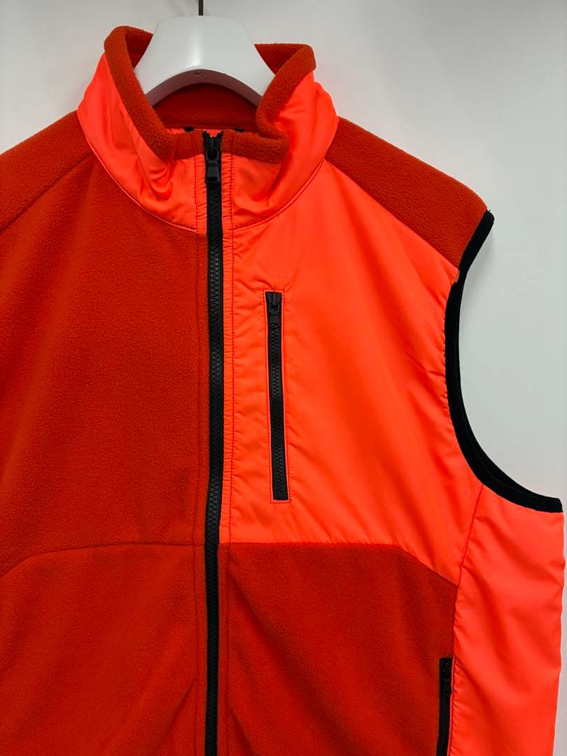 未使用タグ付★TFW49 コンビネーション フリースベスト メンズL オレンジ