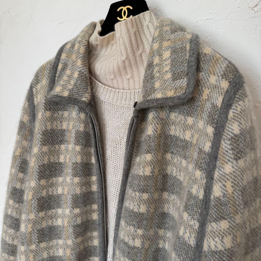 おまとめ☆イタリア製カシミヤ100 ニットケープ & ミンクヤーンジャケット