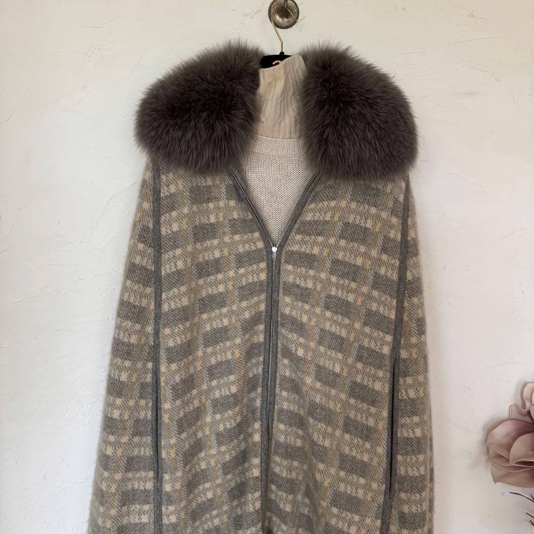 おまとめ☆イタリア製カシミヤ100 ニットケープ & ミンクヤーンジャケット