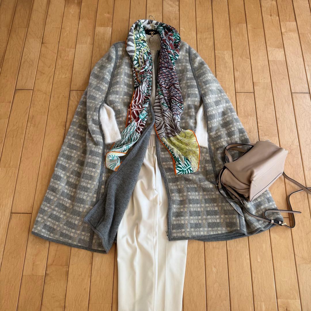 おまとめ☆イタリア製カシミヤ100 ニットケープ & ミンクヤーンジャケット