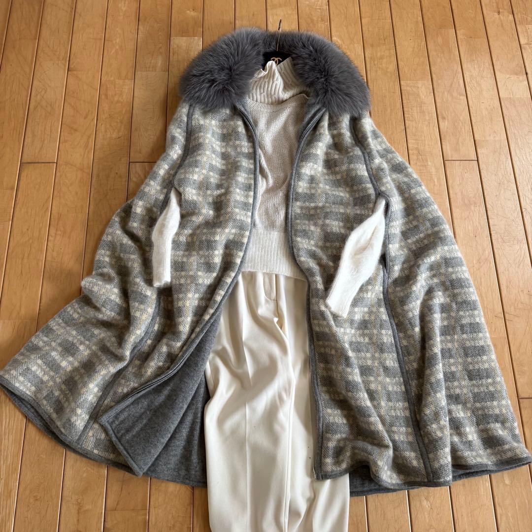 おまとめ☆イタリア製カシミヤ100 ニットケープ & ミンクヤーンジャケット