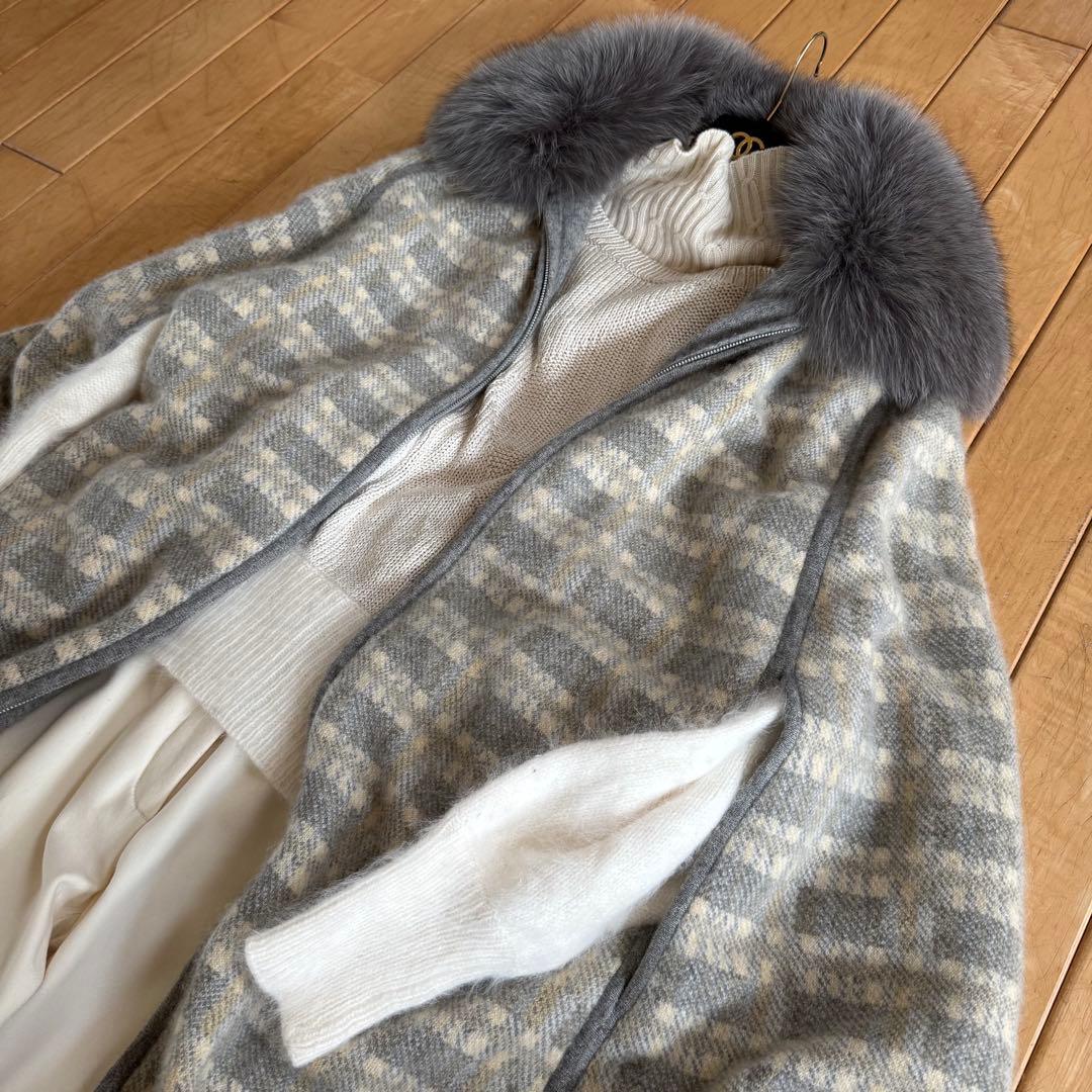 おまとめ☆イタリア製カシミヤ100 ニットケープ & ミンクヤーンジャケット