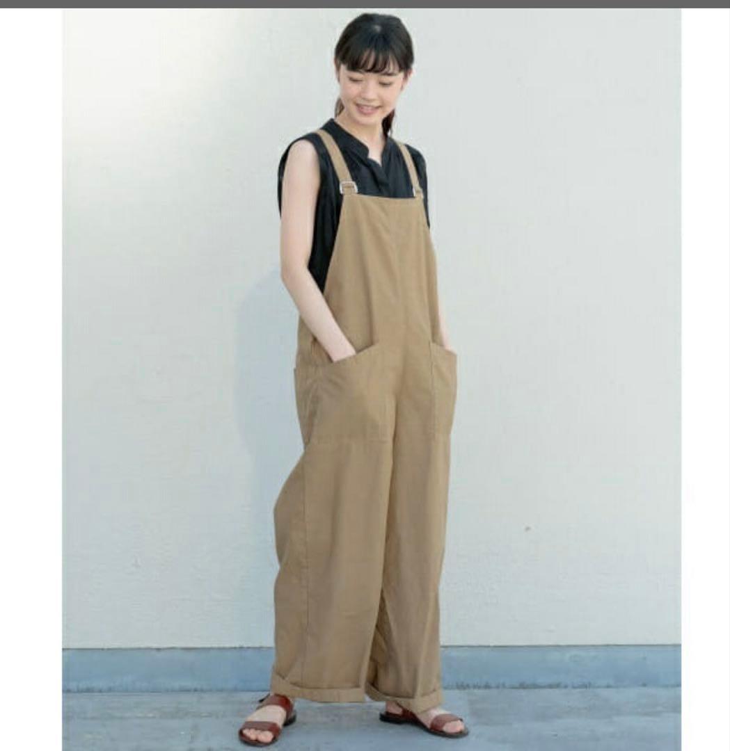 【かぐれ】コットンサロペット　ベージュ