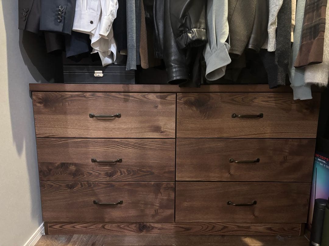 LOWYA タンス　チェスト　ロータイプ　アンティークブラウン