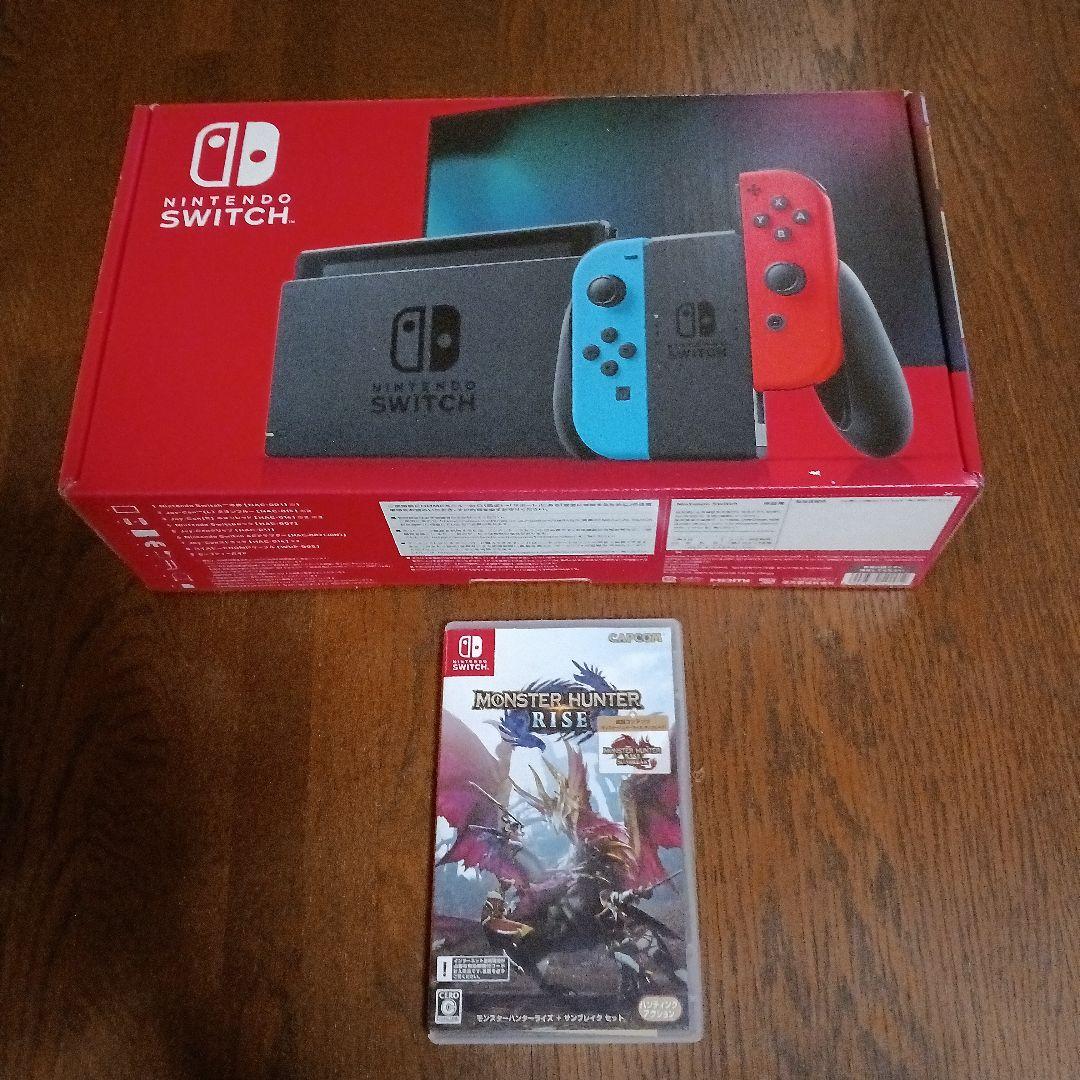 Nintendo Switch 本体 青/赤 モンスターハンターライズセット