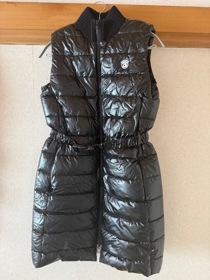 archivio ブラック メタリックキルト保温ベスト