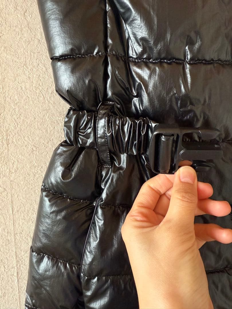 archivio ブラック メタリックキルト保温ベスト