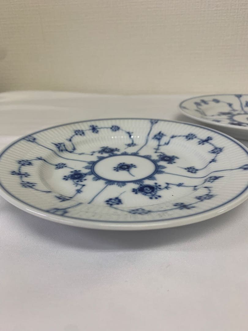 ロイヤルコペンハーゲン ブルーフルーテッド プレイン　プレート17cm 2枚