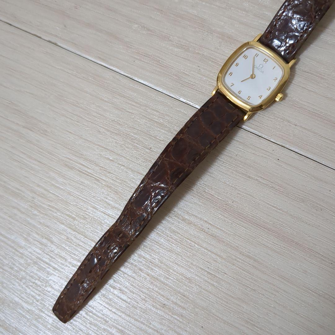 【動作未確認】OMEGA デ・ヴィル クォーツ スクエア レディース腕時計