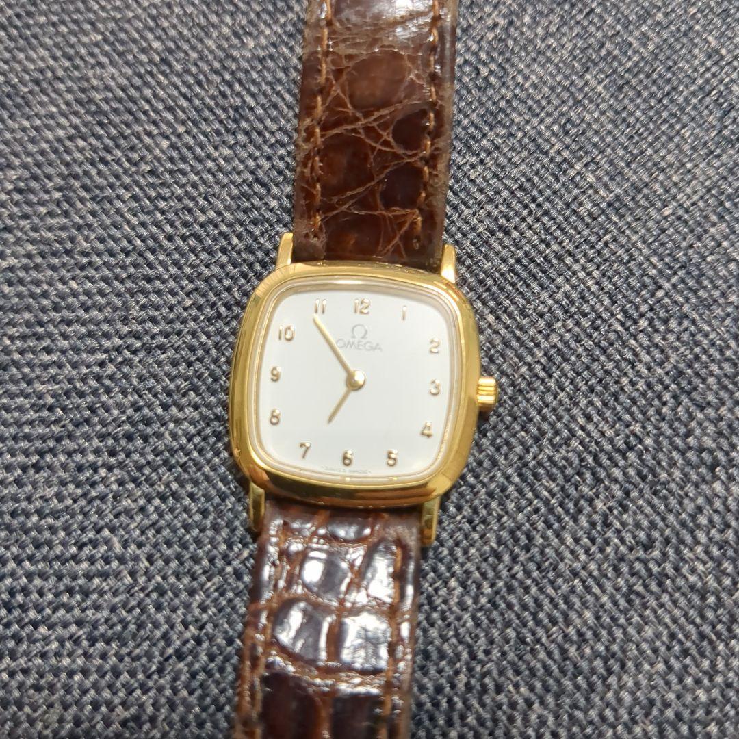 【動作未確認】OMEGA デ・ヴィル クォーツ スクエア レディース腕時計