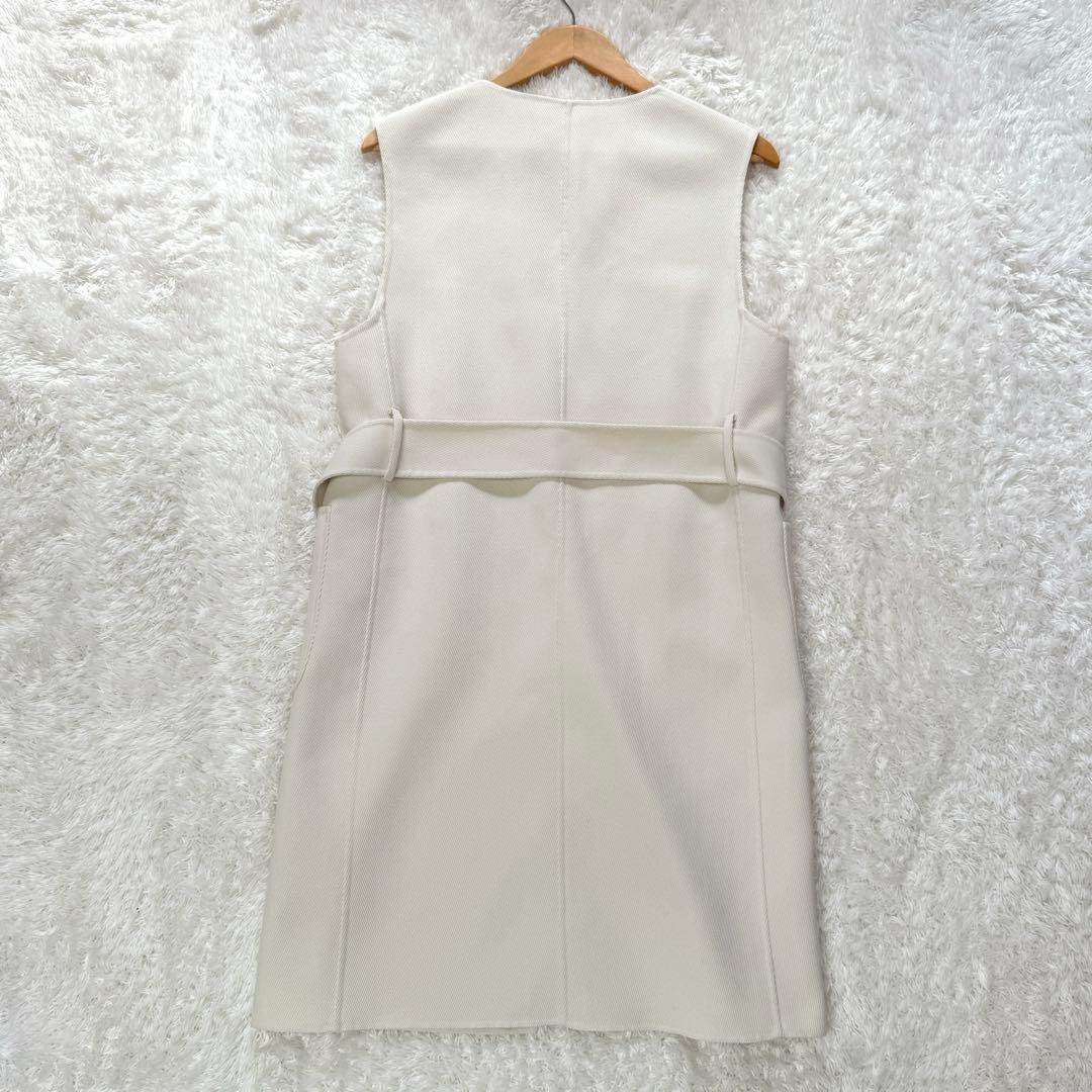 アナイ 23AW カルゼリバーベルトクルージレ ロング ベスト ベルト付 白 M