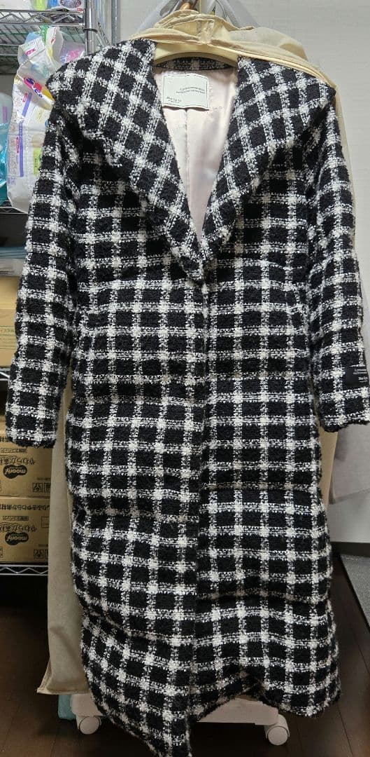 ハーリップトゥTweed Belted Down Coat ダウン ロング