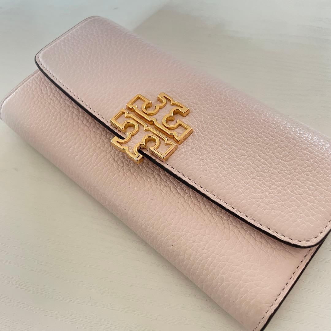 Tory Burchトリーバーチ長財布　ピンク　レザーエンベロープウォレット