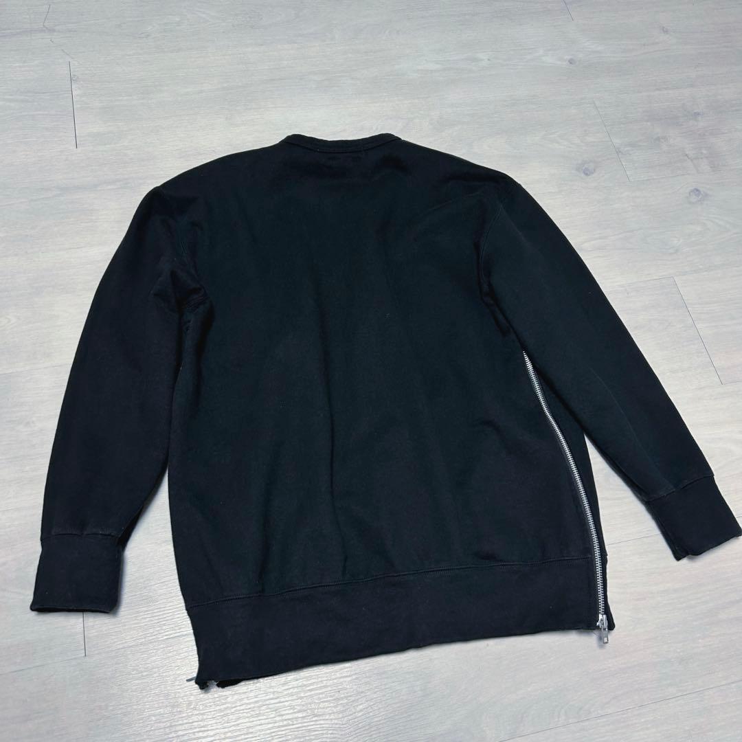 美品✨サイドジッパー スウェット黒【コムコム】厚手ゆったりユニセックスサイズ