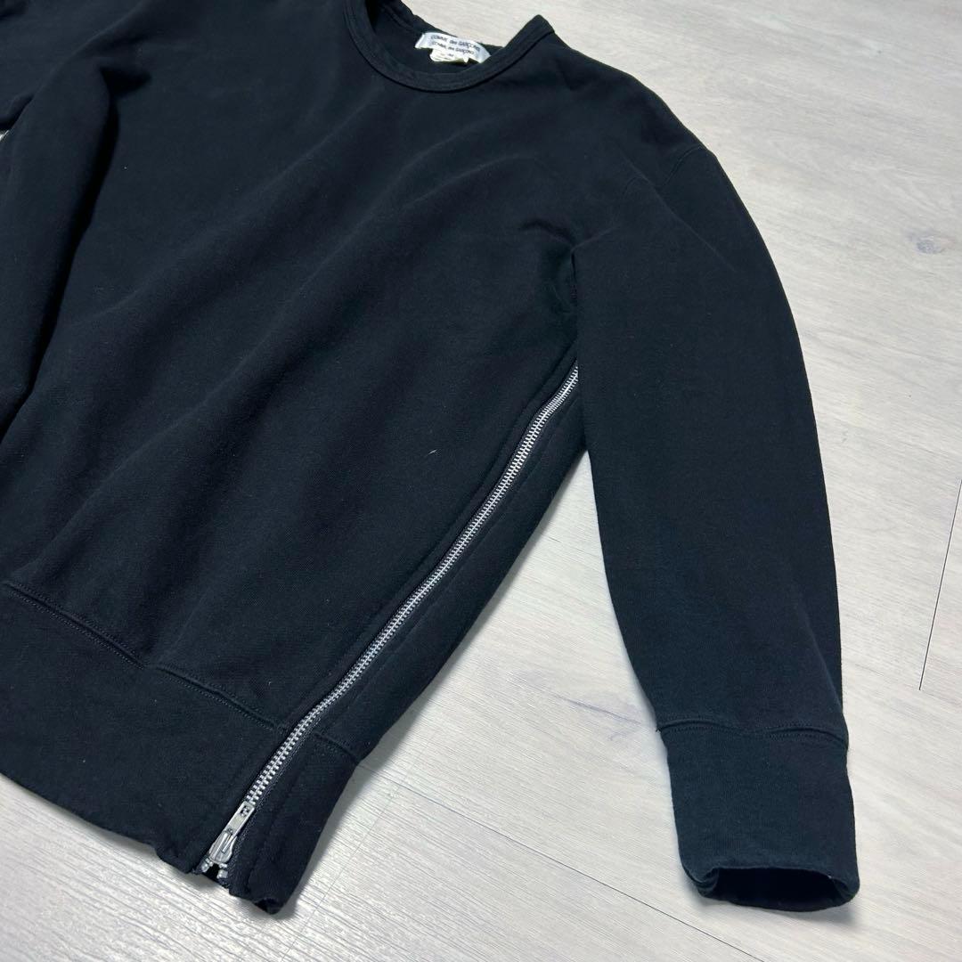 美品✨サイドジッパー スウェット黒【コムコム】厚手ゆったりユニセックスサイズ