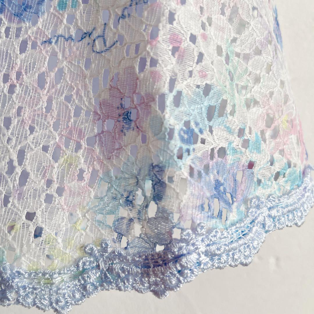 美品！メゾピアノ 花柄プリント　レースワンピース　140