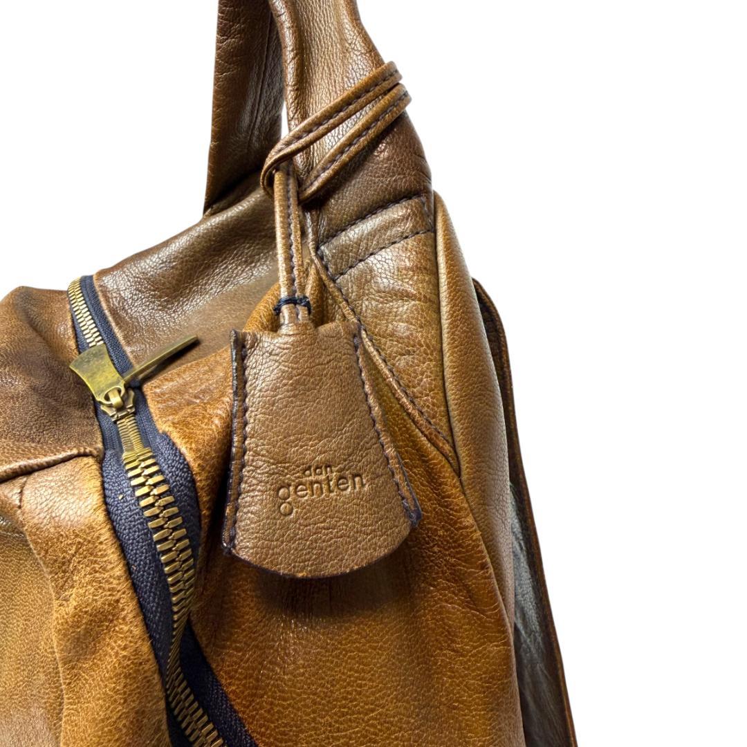 良品 dan genten 3368 リュック レザー ゴートヌメ ブラウン系