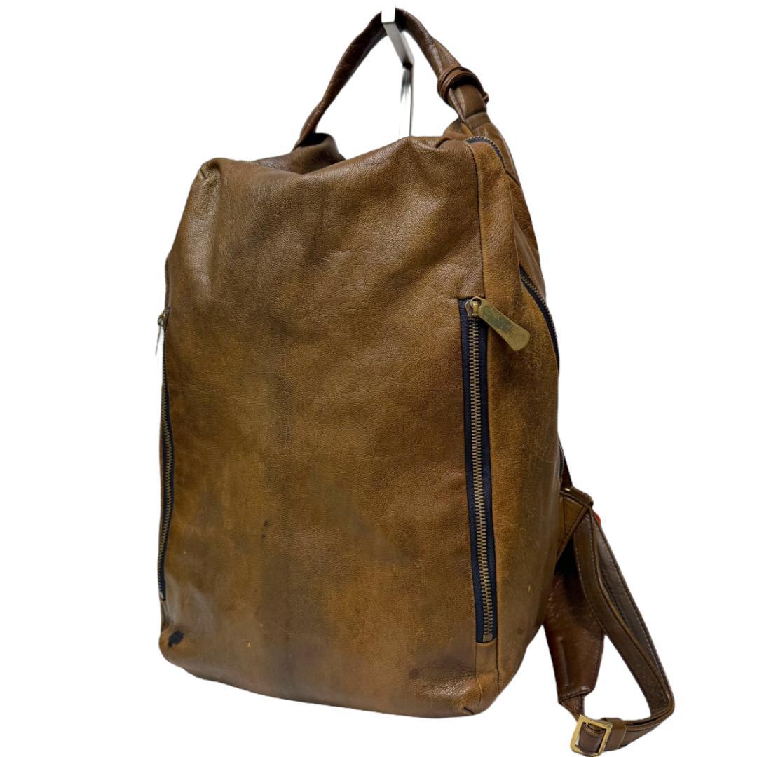 良品 dan genten 3368 リュック レザー ゴートヌメ ブラウン系