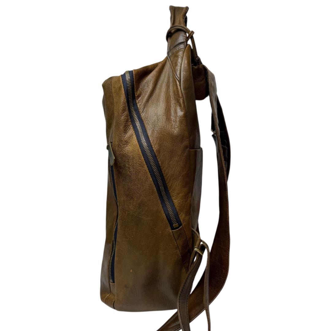 良品 dan genten 3368 リュック レザー ゴートヌメ ブラウン系