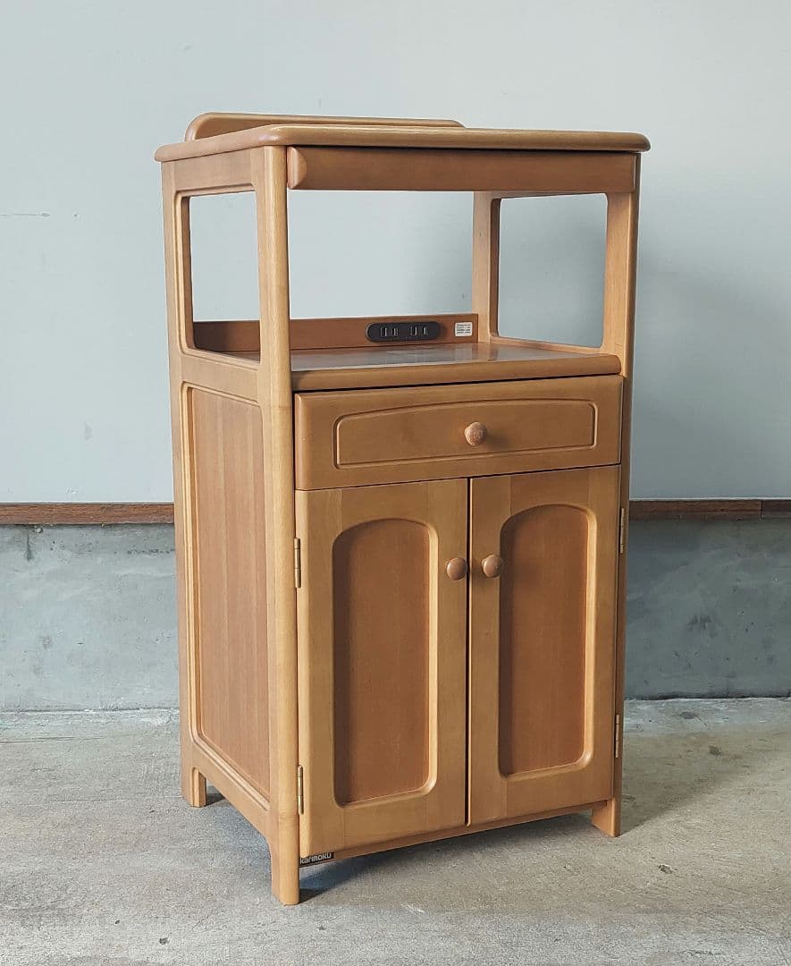Karimoku カリモク ナチュラルウッド 天然木 電話台 ファックス台