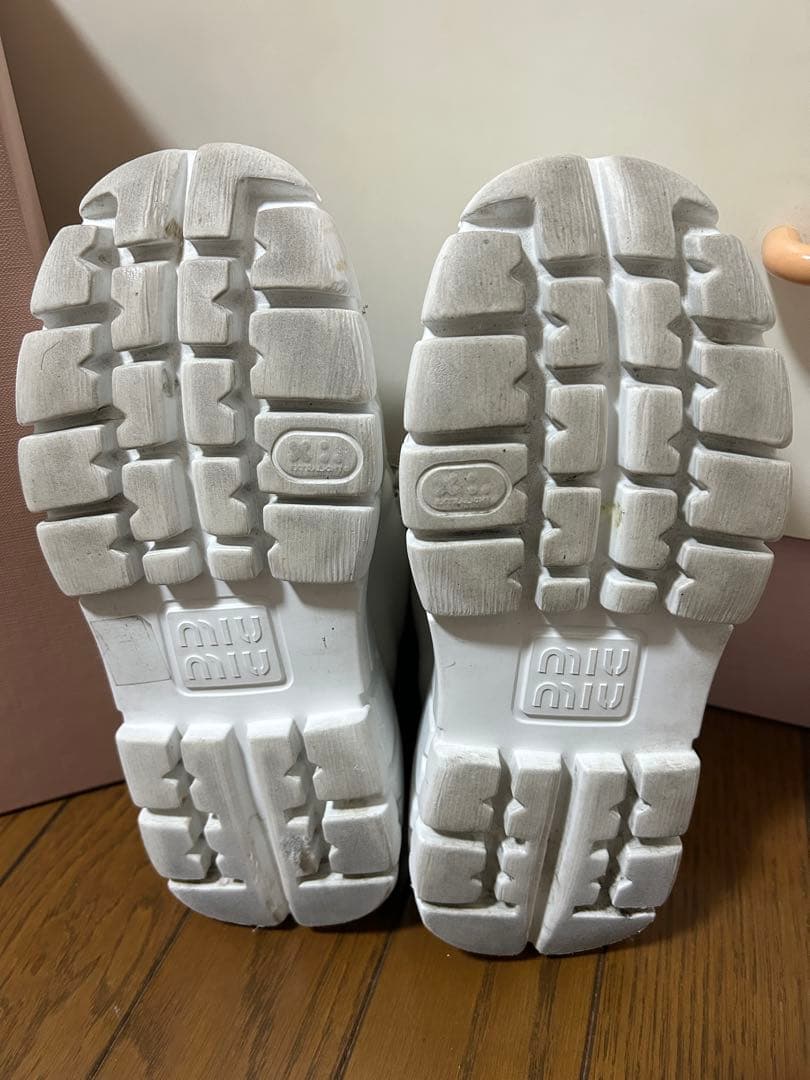 MIUMIU レザーレースアップダービーシューズ 34 2/1