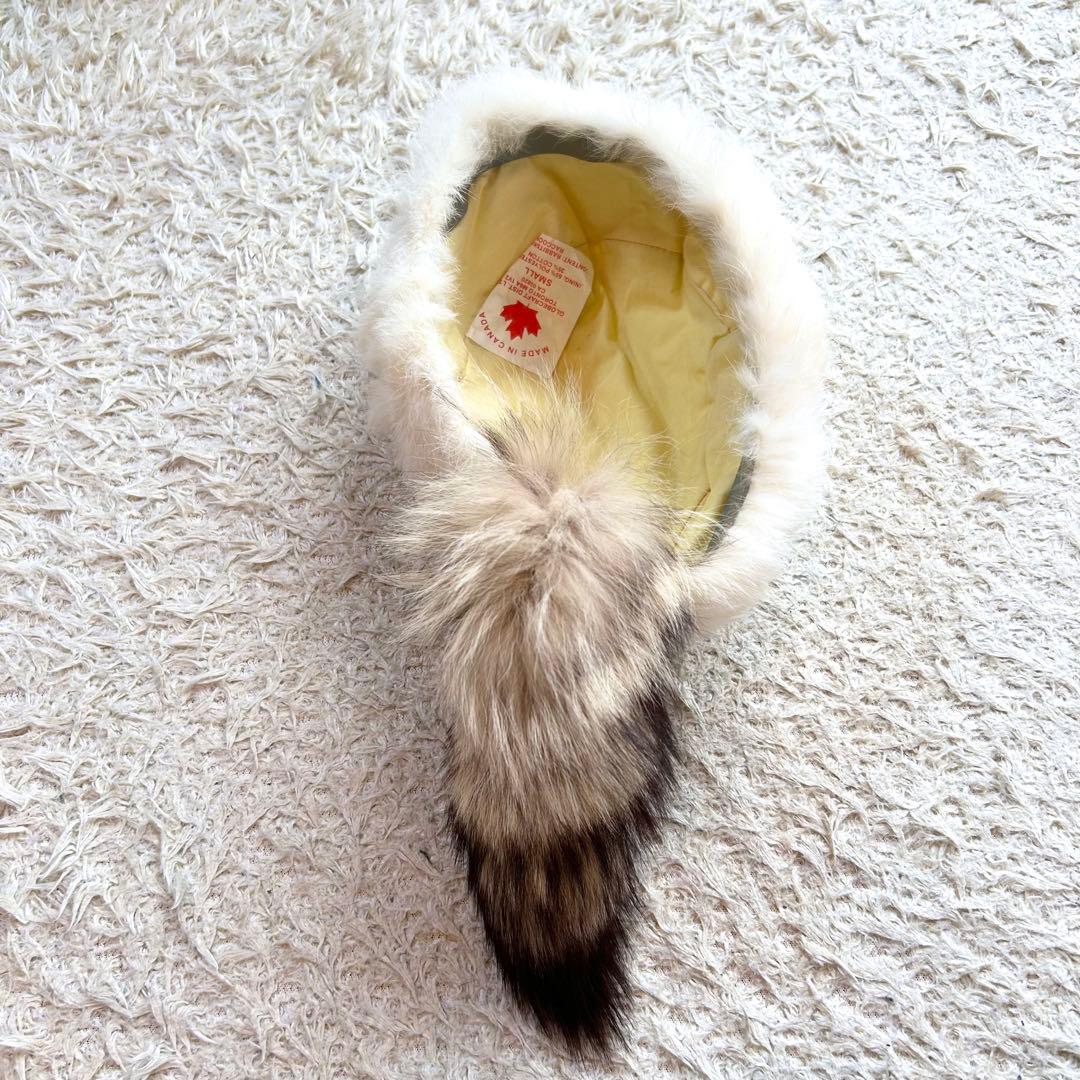【未使用級✨️カナダ製 】 ラクーン ラビットファー クロケットハット ロシアン