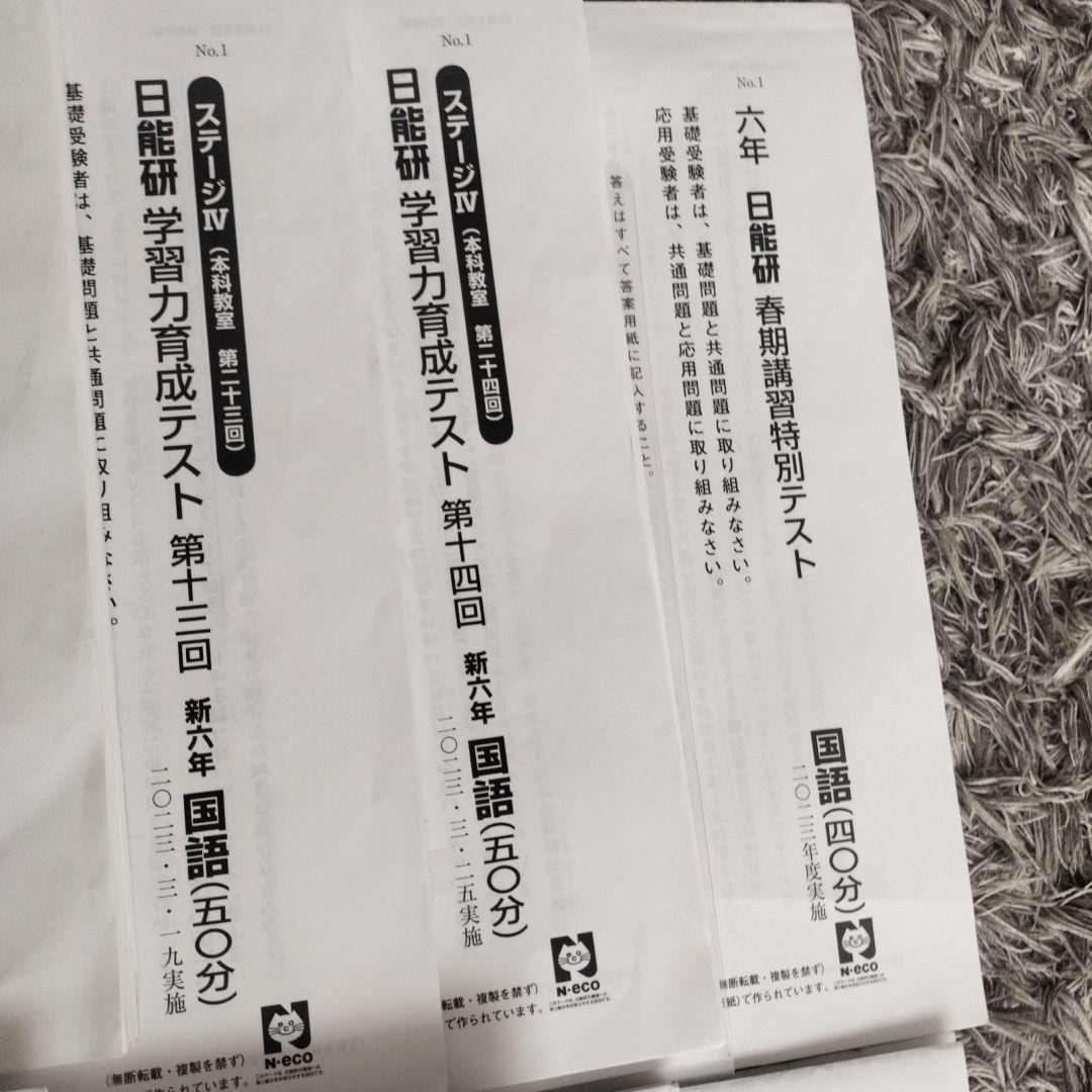 2023年6年前期　学習力育成テスト　ステージⅣ　春期、夏期講習