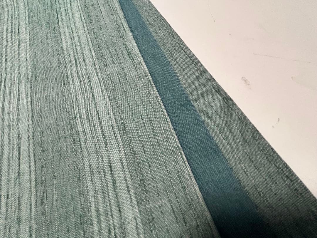 ごゆるり堂　美品　リバーシブル　正絹　名古屋帯　緑系