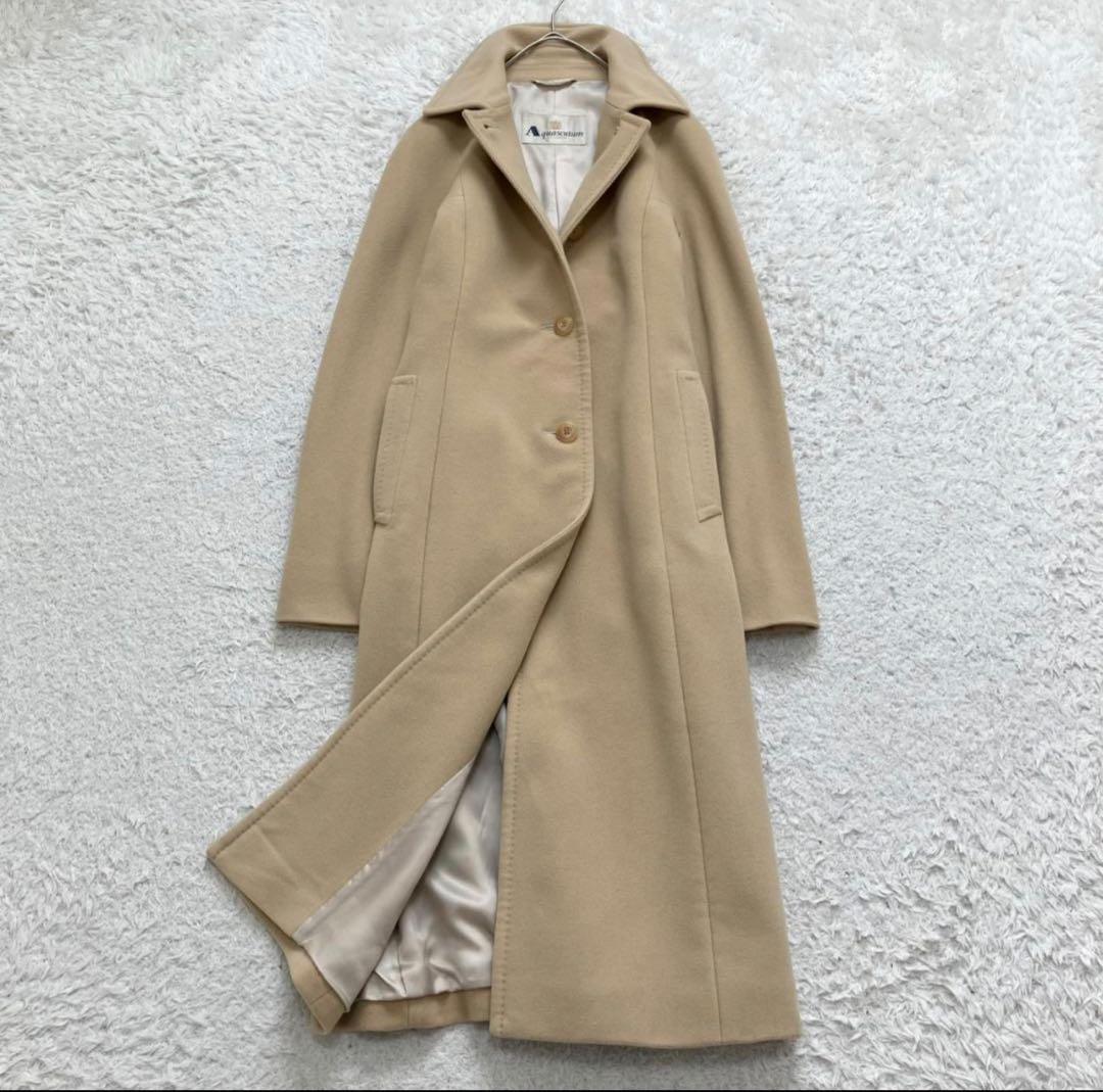 美品✨ Aquascutumアクアスキュータム ロングコート カシミヤ キャメル