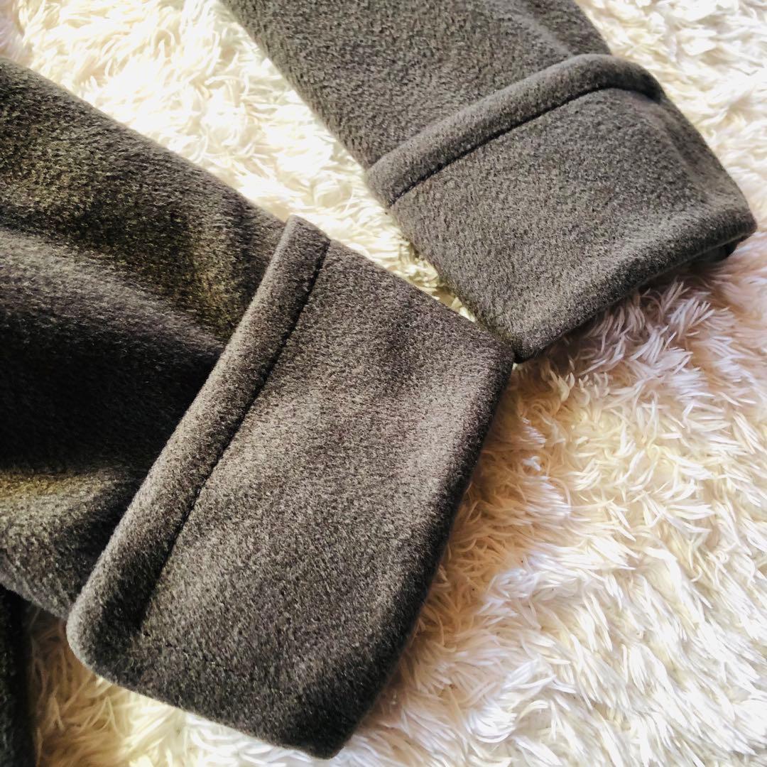 希少44✨極美品 マックスマーラ ロングコート キャメル100% チャコール