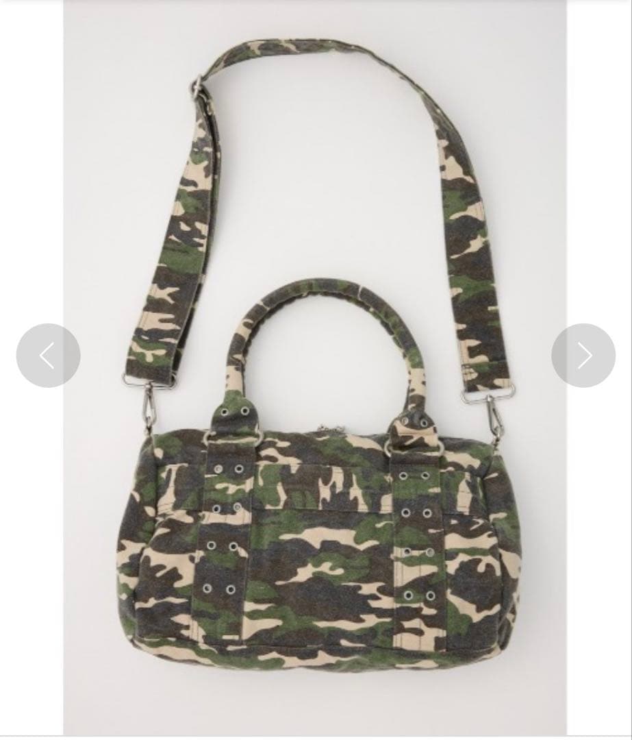 LAGUAGEM 迷彩柄キャンバスショルダーバッグ